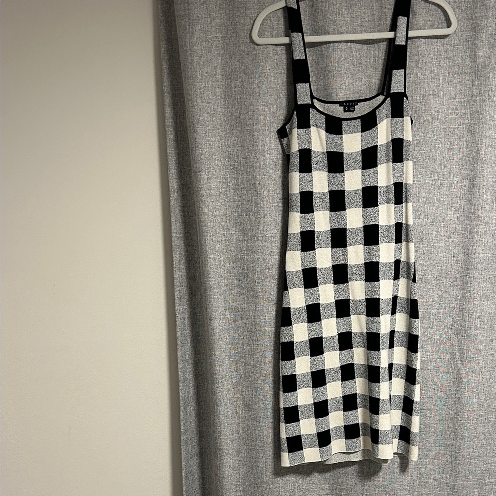 Theory black and White Checkered Dress